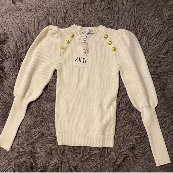 ZARA Puff Sleeve Sweater - Picture 3 of 3
